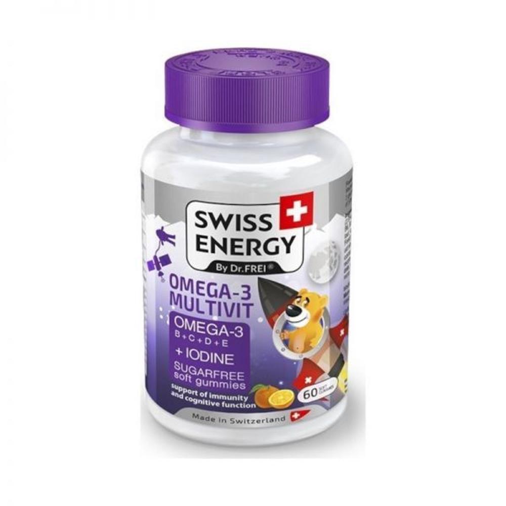 Swiss Energy Omega-3 Multivit Kids 60 Ζελεδάκια Πορτοκάλι