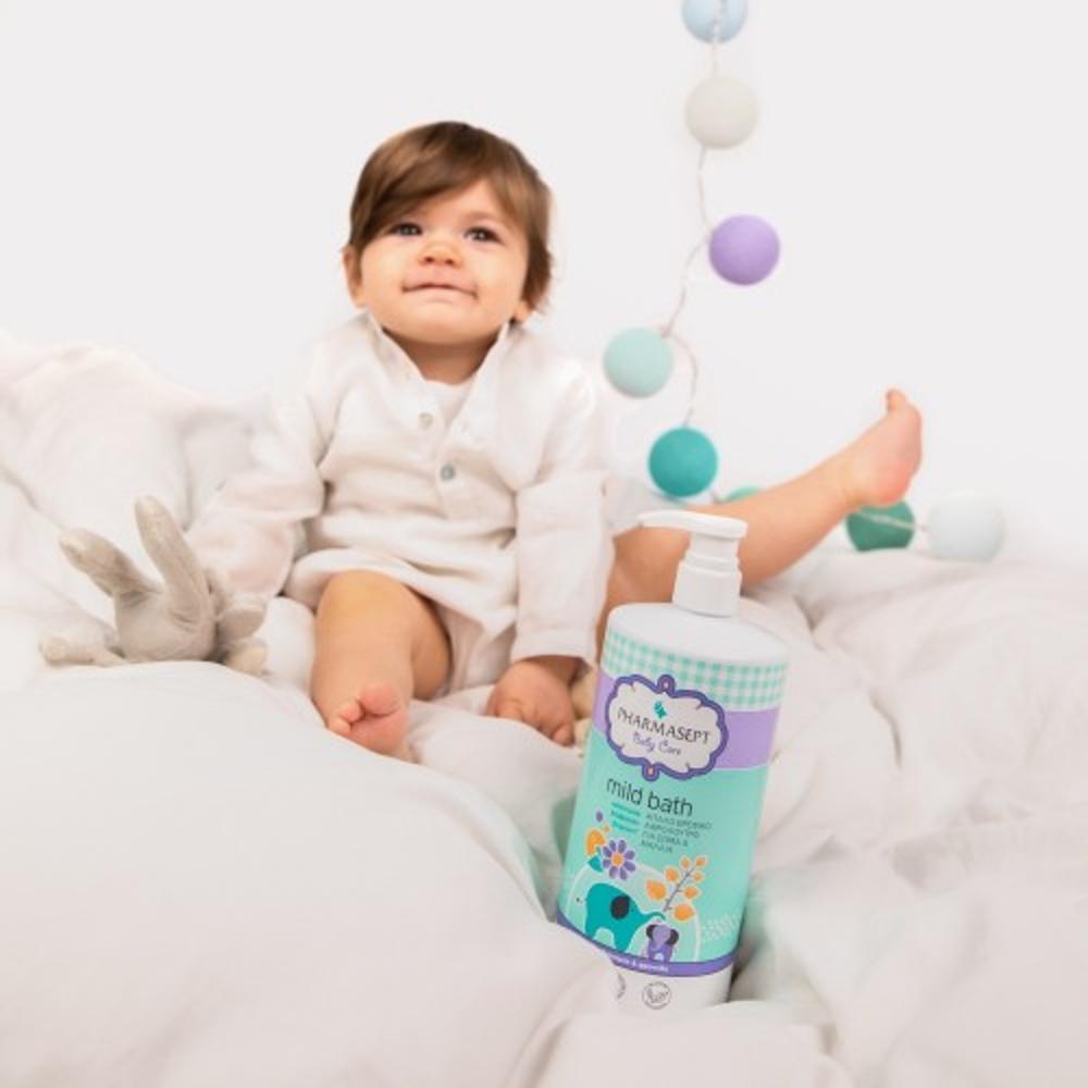 Pharmasept Baby Care Mild Bath 1lt (Απαλό Βρεφικό Αφρόλουτρο για Σώμα & Μαλλιά)