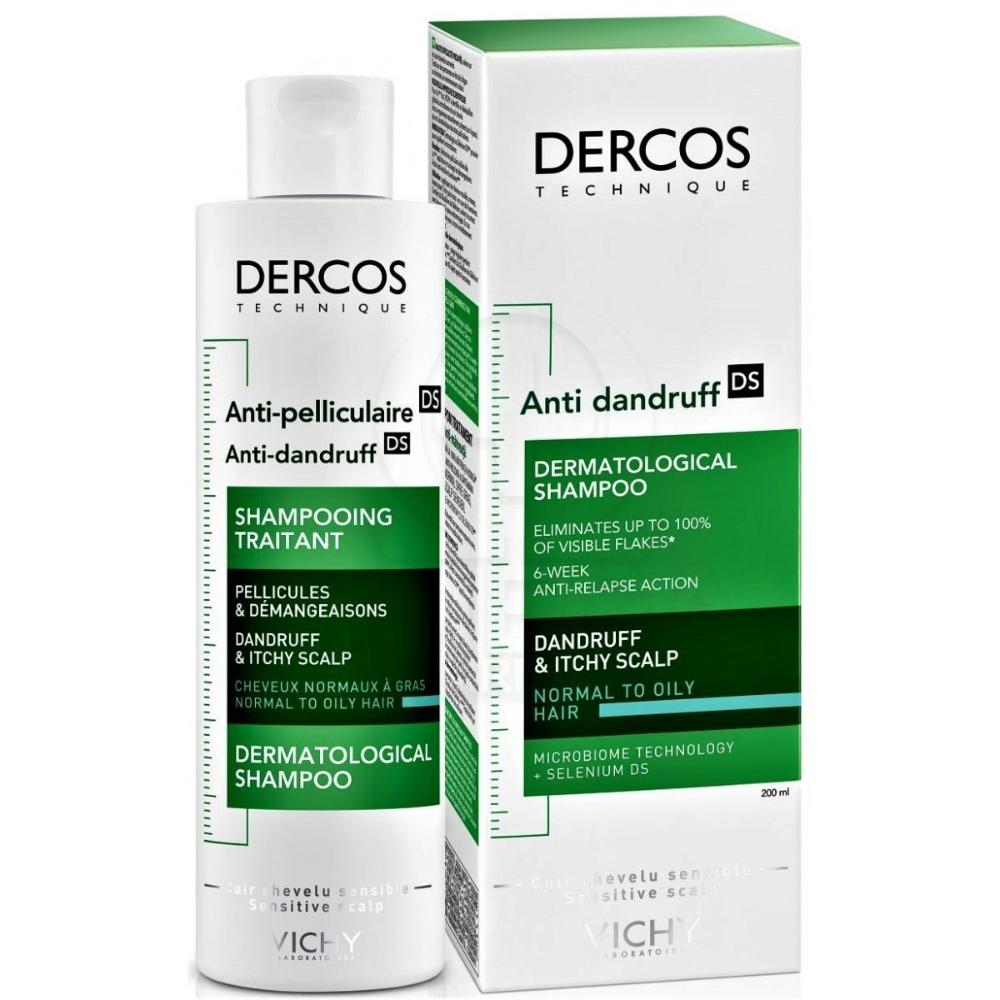 VICHY Dercos Technique Anti-Dandruff DS Advanced Action Shampoo for Normal - Oily Hair Αντιπιτυριδικό DS Σαμπουάν για Κανονικά - Λιπαρά Μαλλιά 200ml