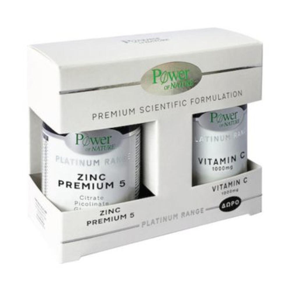 Power Health Platinum Range Zinc Premium 5 Ψευδάργυρος σε 5 Μορφές 30 κάψουλες + Δώρο Vitamin C 1000 mg 20 δισκία