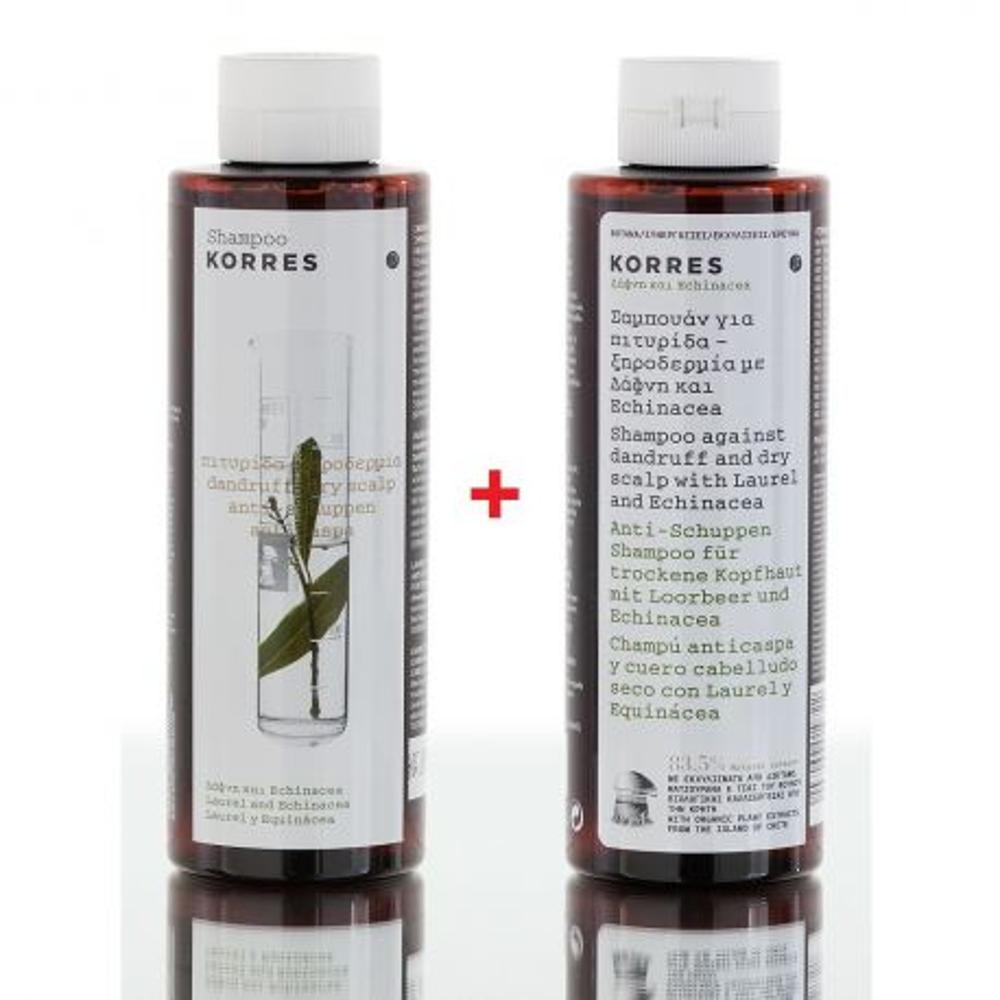 KORRES SHAMPOO ΔΑΦΝΗ & ECHINACEA,ΠΙΤΥΡΙΔΑ,ΞΗΡΟΔΕΡΜΙΑ 250ML 1+1 ΠΡΟΣΦΟΡΑ