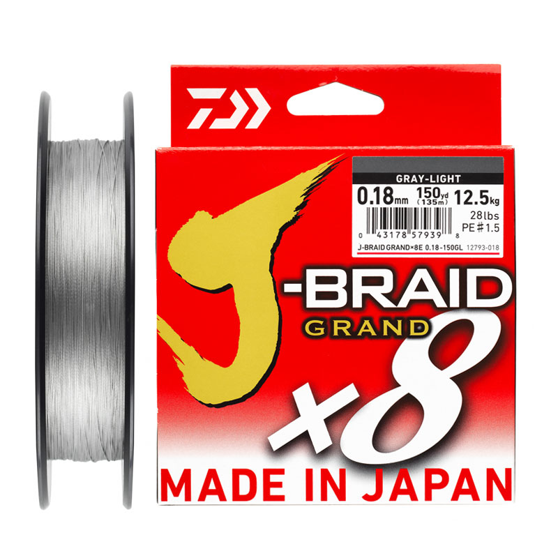 Νήμα Daiwa J-Braid X8 270m Γκρί 0,24mm PE 3,0