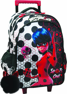 Gim Ladybug Dots Σχολική Τσάντα Τρόλεϊ Δημοτικού σε Μαύρο χρώμα Μ35 x Π15 x Υ46.5cm Κωδικός: 346-02074