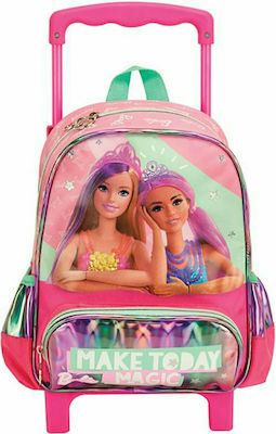 Gim Barbie Think Sweet Σχολική Τσάντα Τρόλεϊ Νηπιαγωγείου σε Ροζ χρώμα Μ25 x Π15 x Υ30cm Κωδικός: 349-70073