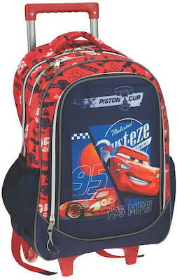 Gim Cars McQueen Σχολική Τσάντα Τρόλεϊ Δημοτικού σε Κόκκινο χρώμα Κωδικός: 341-38074