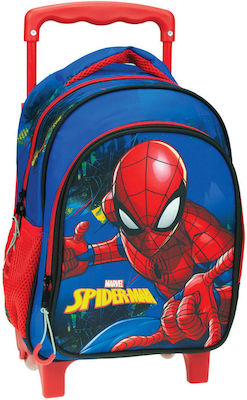 Gim Spiderman Blue Net Σχολική Τσάντα Τρόλεϊ Νηπιαγωγείου σε Μπλε χρώμα Κωδικός: 337-04072
