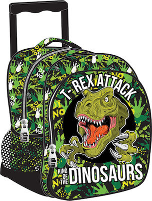 Back Me Up T-Rex Σχολική Τσάντα Τρόλεϊ Νηπιαγωγείου σε Πράσινο χρώμα Κωδικός: 357-13072