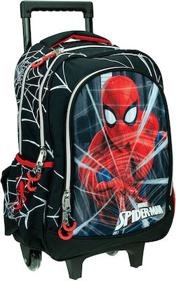Gim Spiderman Black City Σχολική Τσάντα Τρόλεϊ Δημοτικού σε Μαύρο χρώμα Κωδικός: 337-05074