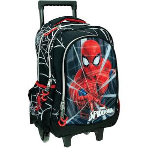 Gim Spiderman Black City Σχολική Τσάντα Τρόλεϊ Δημοτικού σε Μαύρο χρώμα Κωδικός: 337-05074