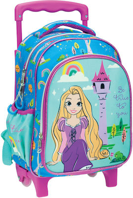 Gim Princess Rapunzel Σχολική Τσάντα Τρόλεϊ Νηπιαγωγείου σε Γαλάζιο χρώμα Κωδικός: 331-51072