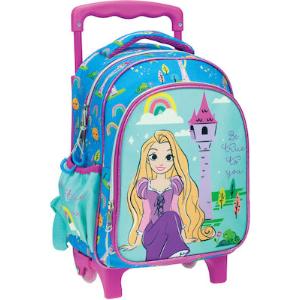 Gim Princess Rapunzel Σχολική Τσάντα Τρόλεϊ Νηπιαγωγείου σε Γαλάζιο χρώμα Κωδικός: 331-51072