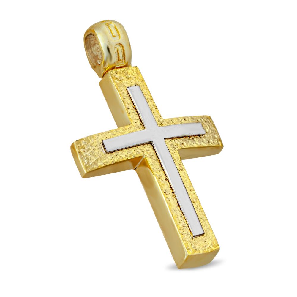 CROSS Men's Handmade K14 in Yellow and White Gold 005154