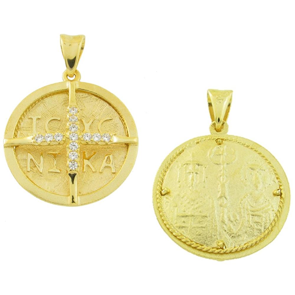 CHRISTIAN CHARMS Double Sided SENZIO Collection from K9 Yellow Gold with Zircon 01.554.K9