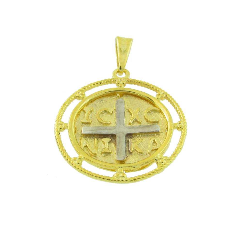 CHRISTIAN CHARMS Amulet Hand Made SENZIO Collection K9 Yellow and White Gold 01-583.K9