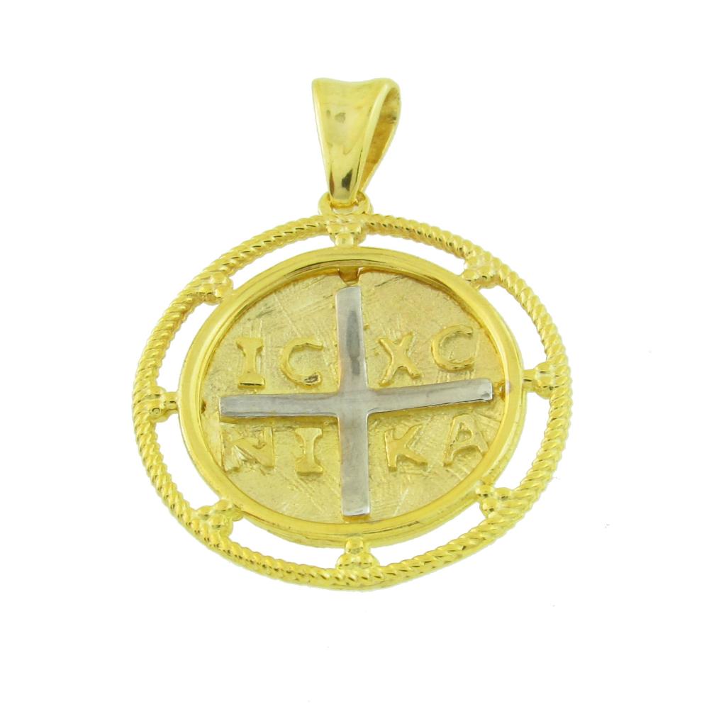 CHRISTIAN CHARMS Amulet Hand Made SENZIO Collection K9 Yellow and White Gold 01-584.K9