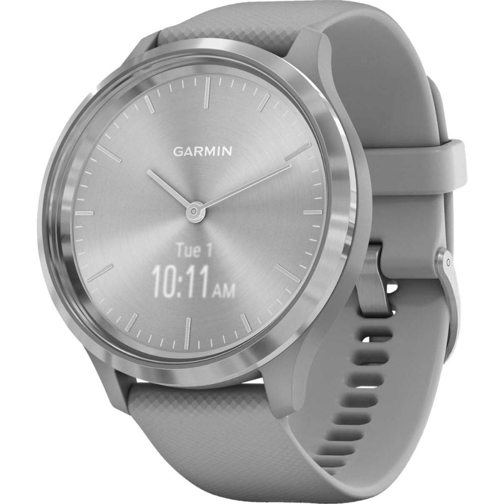 GARMIN Vivomove 3 Hybrid Smartwatch 44mm Silver Stainless Steel Bezel With Powder Grey Case And Silicone Band 010-02239-20 - 4