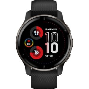 GARMIN Venu 2 Plus Smartwatch 43.6mm  Slate Stainless Steel Bezel with Black Case and Silicone Band 010-02496-11 - 8112