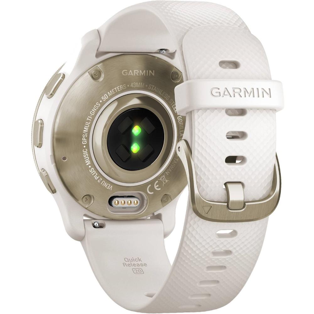 GARMIN Venu 2 Plus Smartwatch 43.6mm Cream Gold Stainless Steel Bezel with Ivory Case and Silicone Band 010-02496-12 - 9