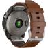 GARMIN Fenix 7 Sapphire Solar Smartwatch 47mm Titanium with Chestnut Leather Band 010-02540-31-6