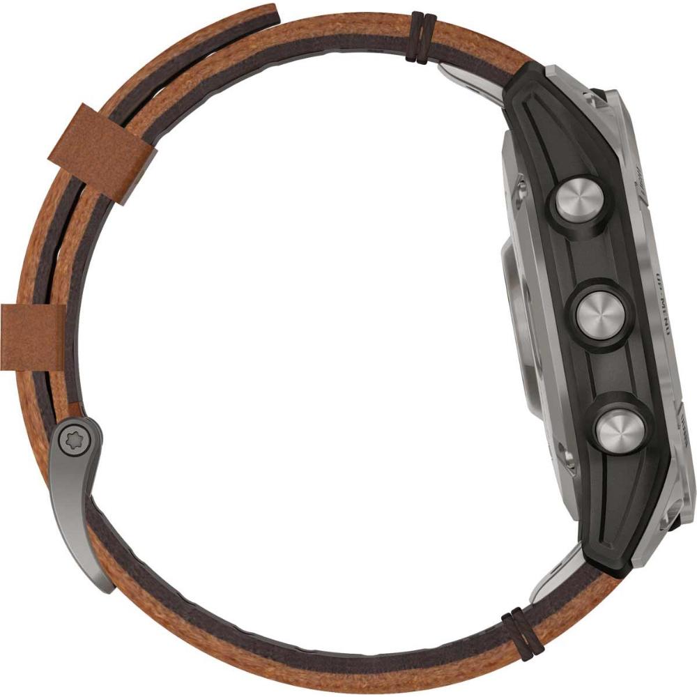 GARMIN Fenix 7 Sapphire Solar Smartwatch 47mm Titanium with Chestnut Leather Band 010-02540-31 - 8