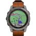 GARMIN Fenix 7 Sapphire Solar Smartwatch 47mm Titanium with Chestnut Leather Band 010-02540-31 - 0