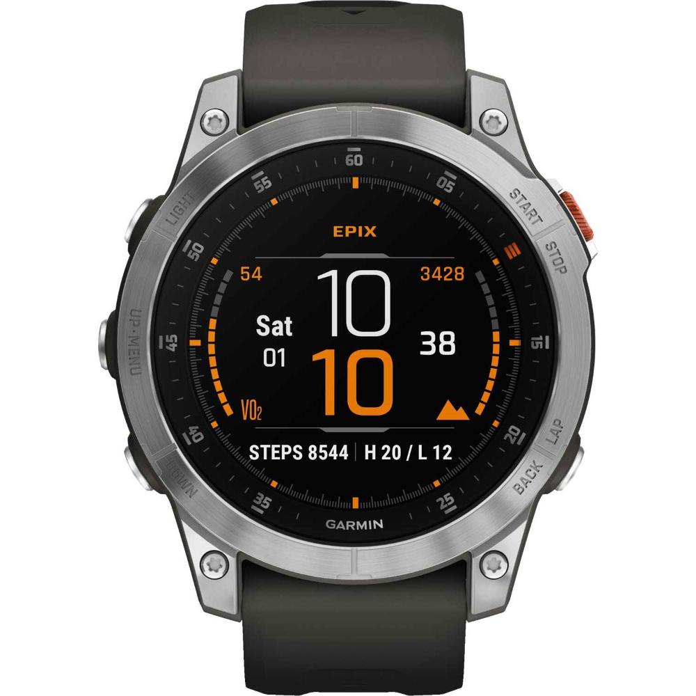 GARMIN Epix Smartwatch 47mm Silver Stainless Steel with Slate Grey Band 010-02582-01 - 2