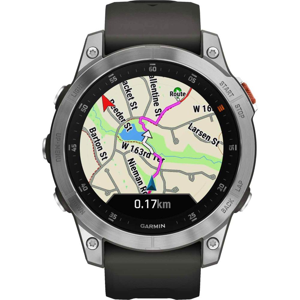 GARMIN Epix Smartwatch 47mm Silver Stainless Steel with Slate Grey Band 010-02582-01