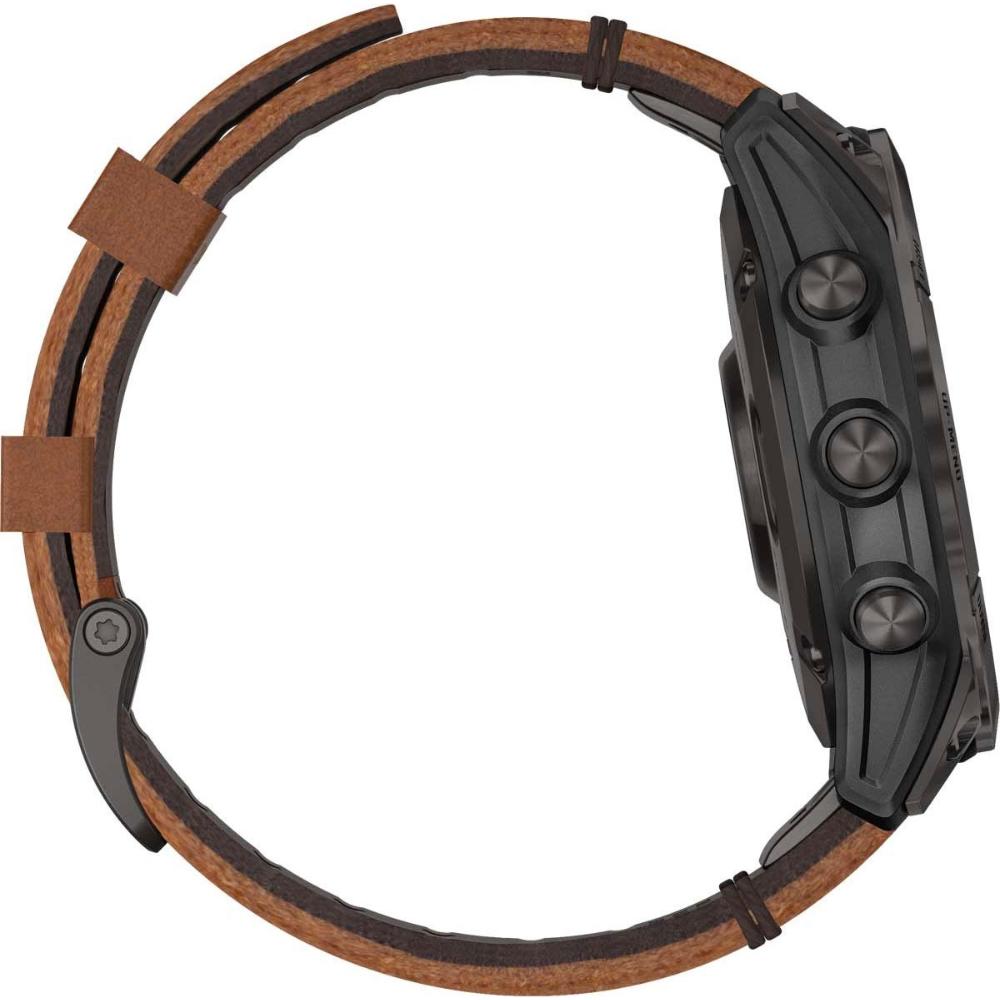 GARMIN Epix Sapphire Smartwatch 47mm Titanium Carbon Gray DLC with Chestnut Leather Band 010-02582-30 - 7