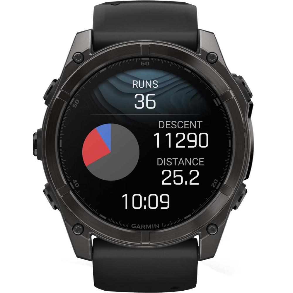 GARMIN Fenix 8 Sapphire Titanium Carbon Gray 51mm with Black/Pebble Gray Silicone Strap 010-02905-21 - 6