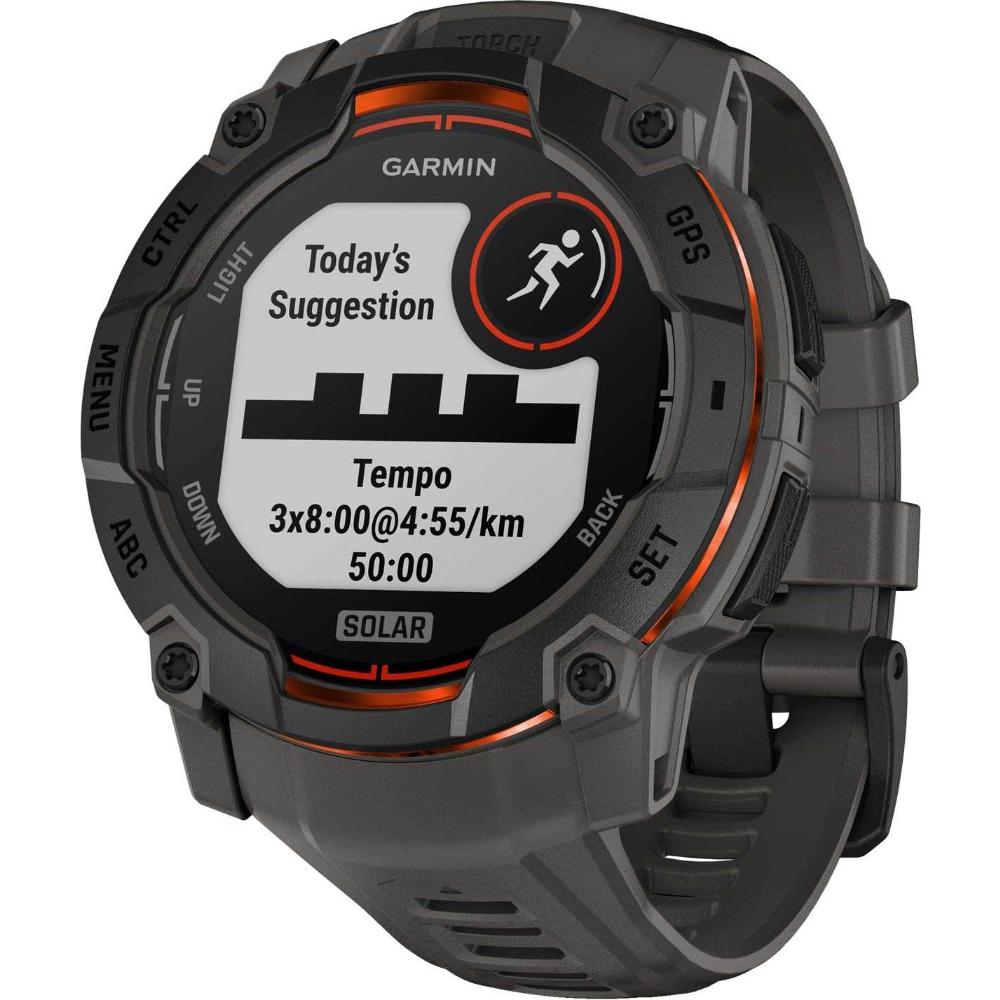 GARMIN Instict 3 SOLAR 50mm Black with Charcoal Silicone Band 010-02935-00