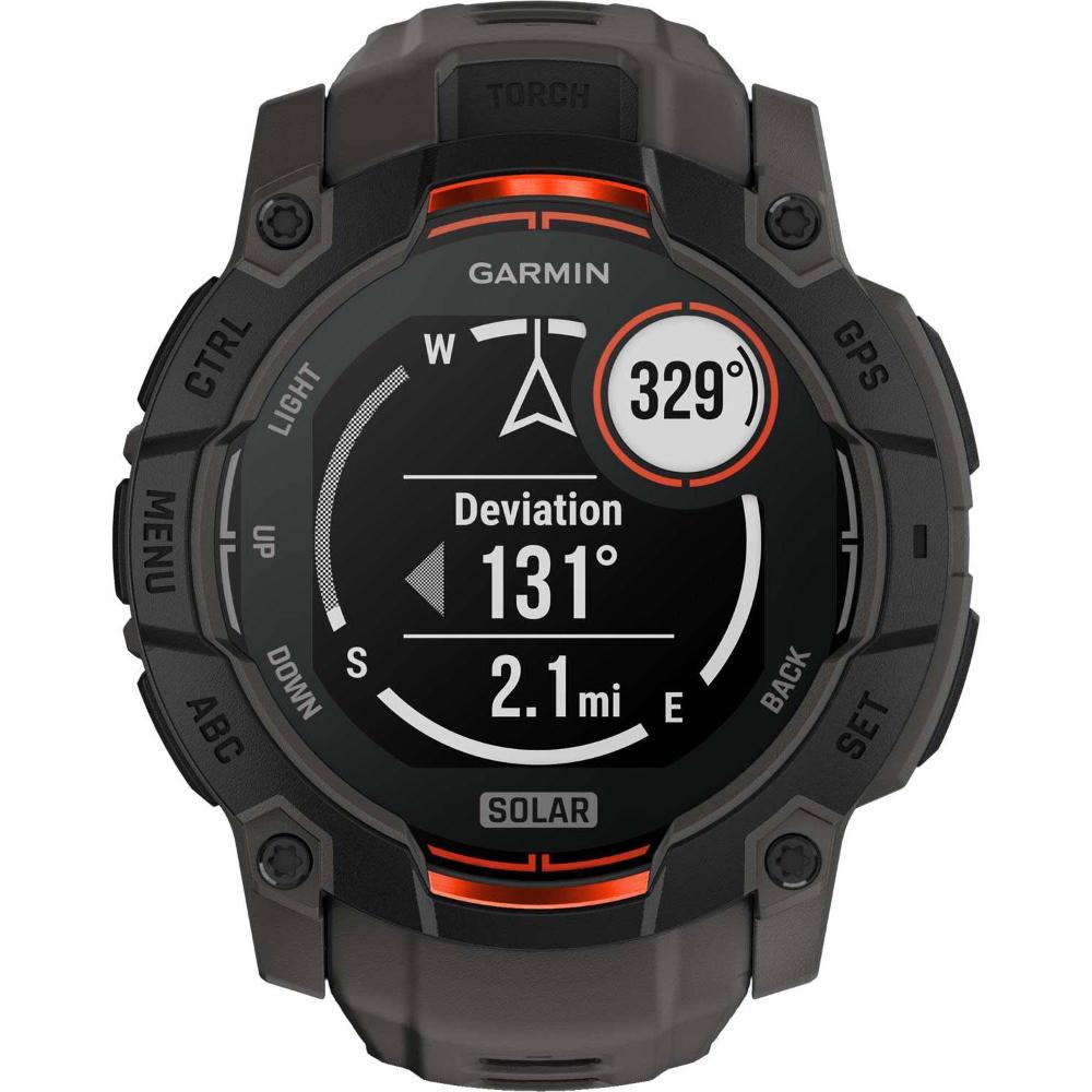 GARMIN Instict 3 SOLAR 50mm Black with Charcoal Silicone Band 010-02935-00