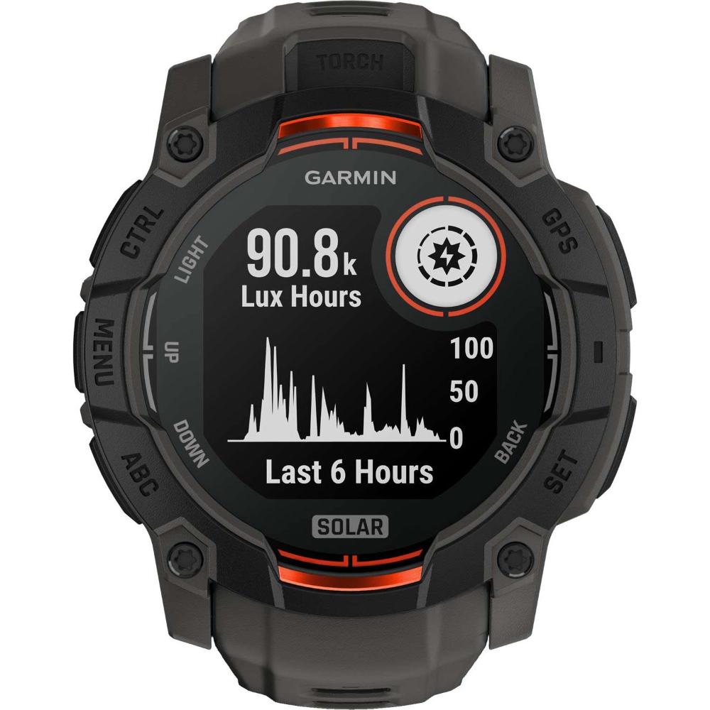 GARMIN Instict 3 SOLAR 50mm Black with Charcoal Silicone Band 010-02935-00