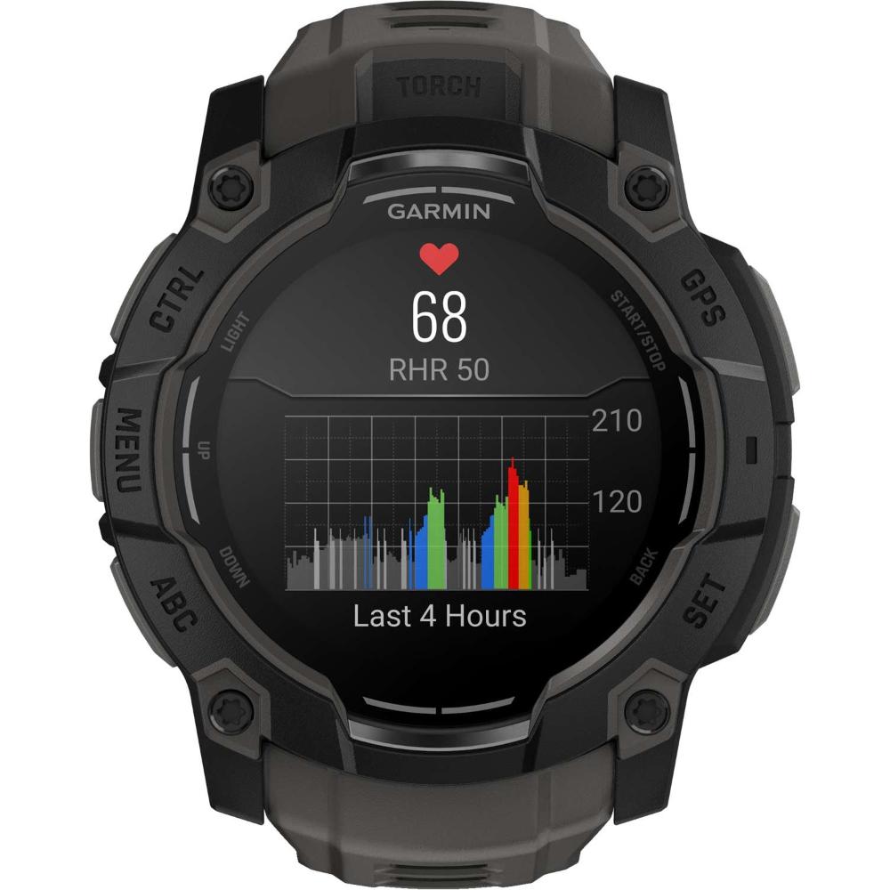 GARMIN Instict 3 AMOLED 50mm Black with Charcoal Silicone Band 010-03020-00