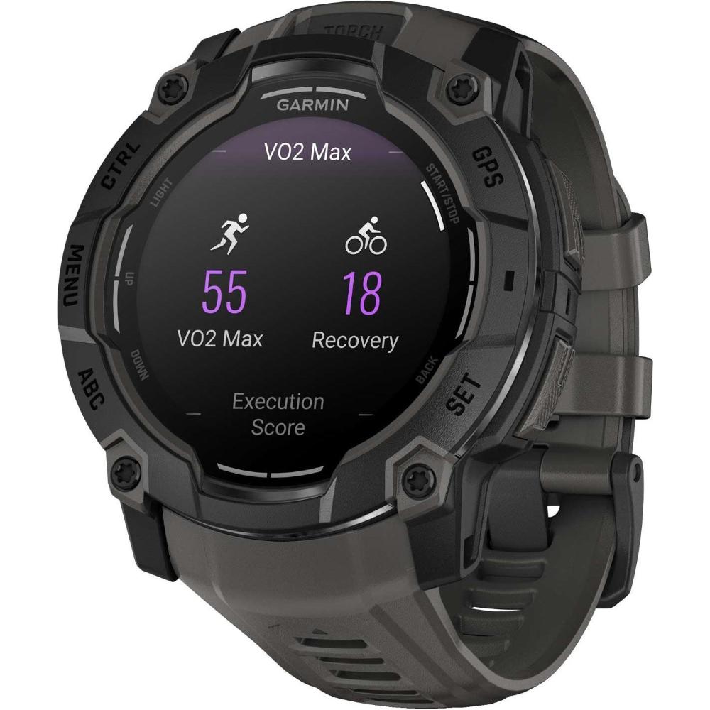 GARMIN Instict 3 AMOLED 50mm Black with Charcoal Silicone Band 010-03020-00