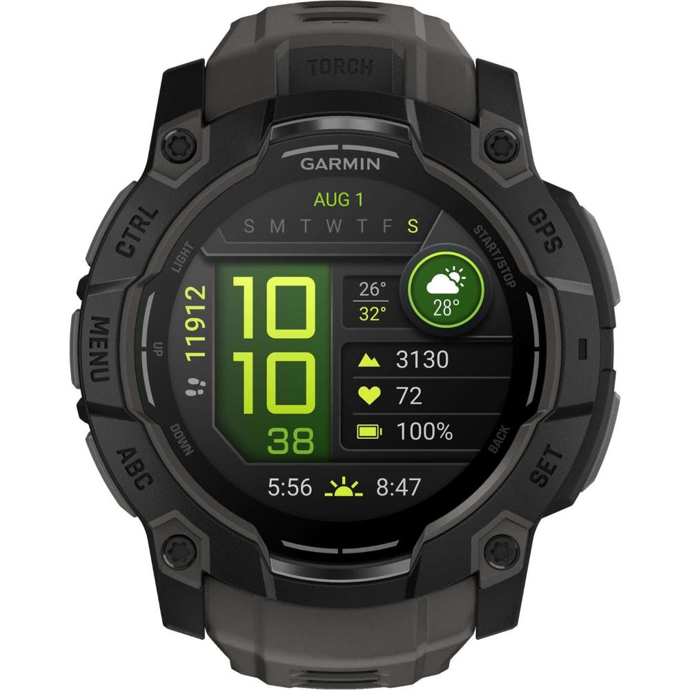 GARMIN Instict 3 AMOLED 50mm Black with Charcoal Silicone Band 010-03020-00