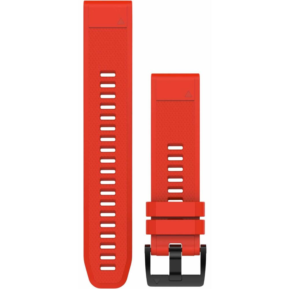 GARMIN QuickFit Bands (22 mm) Flame Red Silicone with Slate Hardware 010-12496-03 - 1