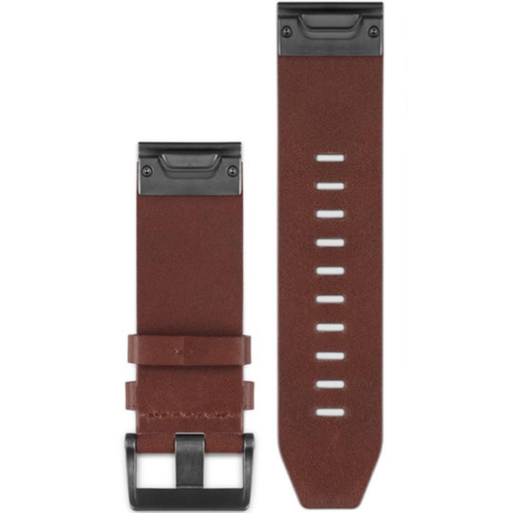 GARMIN QuickFit Bands (26 mm) Brown Leather with Slate Hardware 010-12517-04