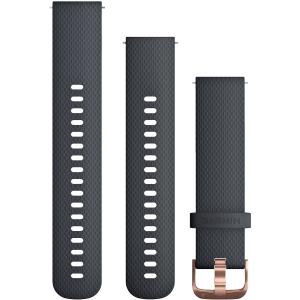 GARMIN Quick Release Bands (20 mm) Granite Blue Silicone with Rose Gold Hardware 010-12561-11 - 11672
