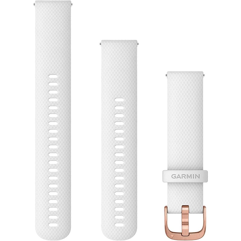 GARMIN Quick Release Bands (20 mm) White Silicone with Rose Gold Hardware 010-12691-00