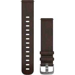 GARMIN Quick Release Bands (20 mm) Dark Brown Leather with Silver Hardware 010-12691-01 - 11691