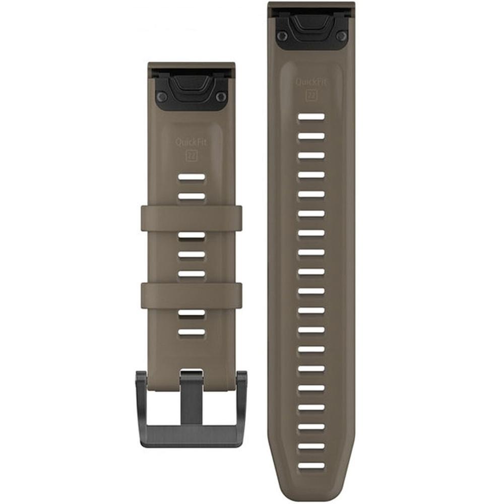 GARMIN QuickFit Bands (22 mm) Coyote Tan Silicone with Slate Hardware 010-12740-05