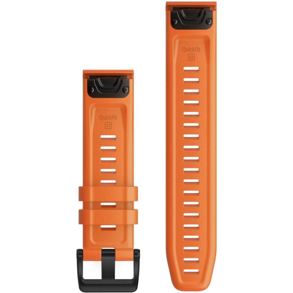 GARMIN QuickFit Bands (22 mm) Ember Orange Silicone with Slate Hardware 010-12863-01