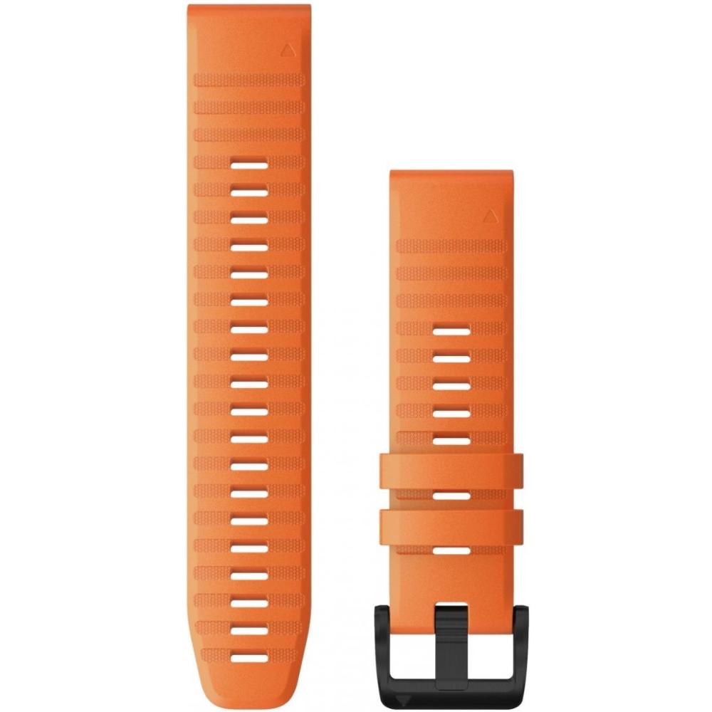 GARMIN QuickFit Bands (22 mm) Ember Orange Silicone with Slate Hardware 010-12863-01 - 1