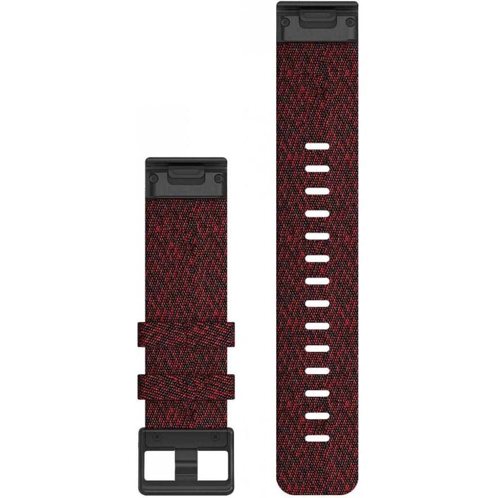 GARMIN QuickFit Bands (22 mm) Heathered Red Nylon with Slate Hardware 010-12863-06