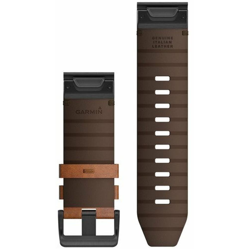 GARMIN QuickFit Bands (26 mm) Chestnut Leather with Slate Hardware 010-12864-05 - 2