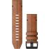 GARMIN QuickFit Bands (26 mm) Chestnut Leather with Slate Hardware 010-12864-05 - 0