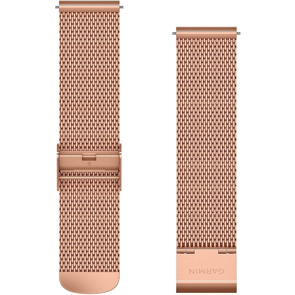 GARMIN Quick Release Bands (20 mm) 18K Rose Gold PVD Milanese Stainless Steel Bracelet 010-12924-24