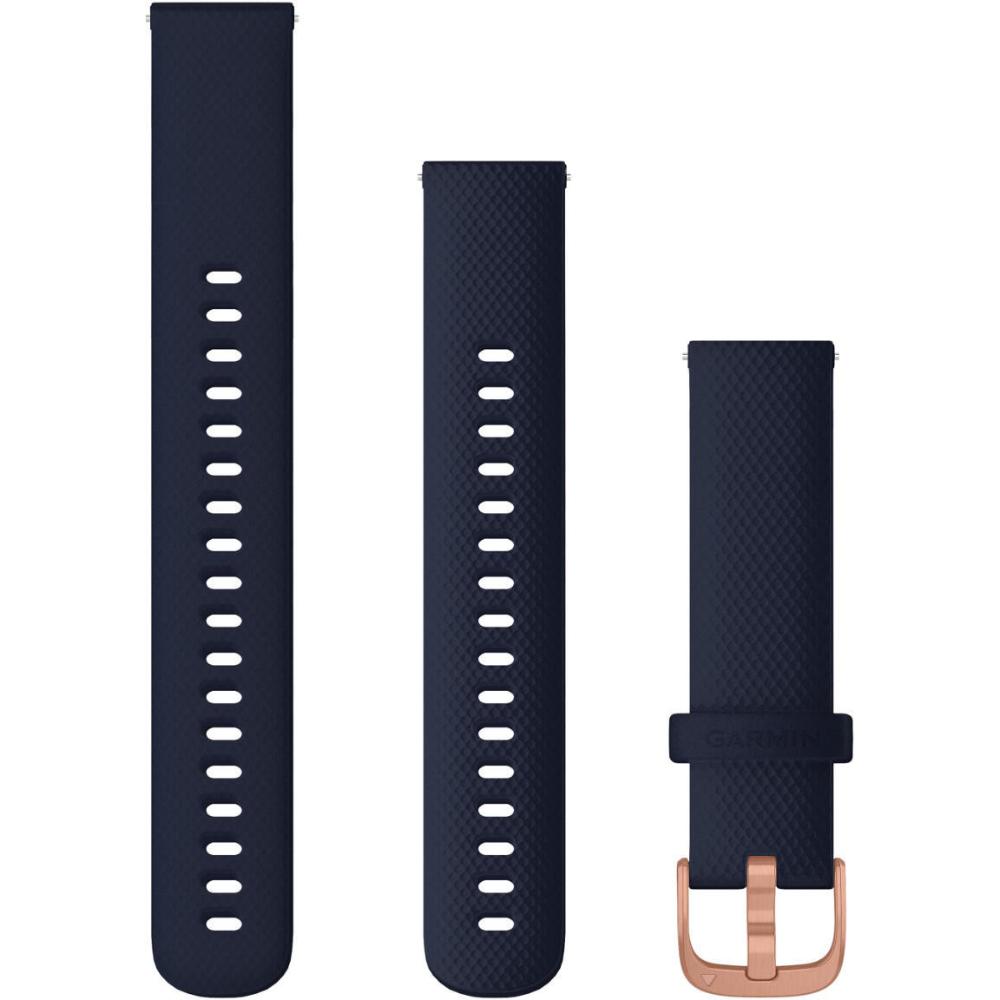 GARMIN Quick Release Bands (18 mm) Navy with Rose Gold Hardware 010-12924-33