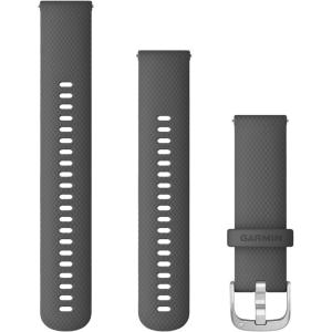 GARMIN Quick Release Bands (22 mm) Shadow Grey Silicone with Silver Hardware 010-12932-20 - 11890