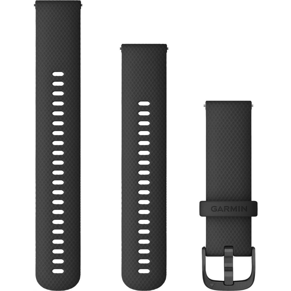GARMIN Quick Release Bands (22 mm) Black Silicone with Slate Hardware 010-12932-21